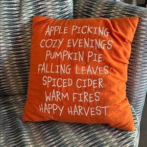 Autumn/Fall Favorites Pillow 14" x 14": Apple Picking, Pumpkin Pie, Spiced Cider